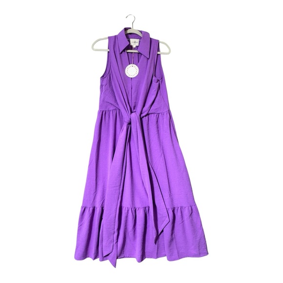 Umgee Dresses & Skirts - NWT UMGEE WOMENS LARGE DRESS PURPLE COLLARED FLOWY VIBRANT PURPLE